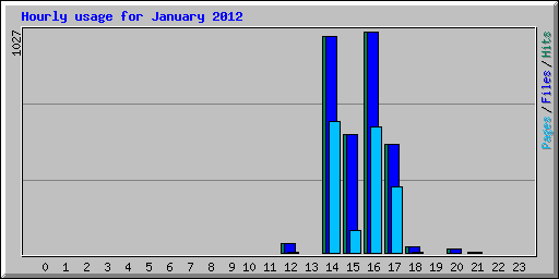 Hourly usage for January 2012