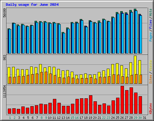 Daily usage for June 2024