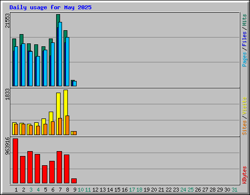 Daily usage for May 2025