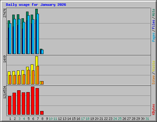 Daily usage for January 2026