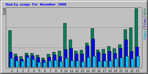 Hourly usage for November 2008