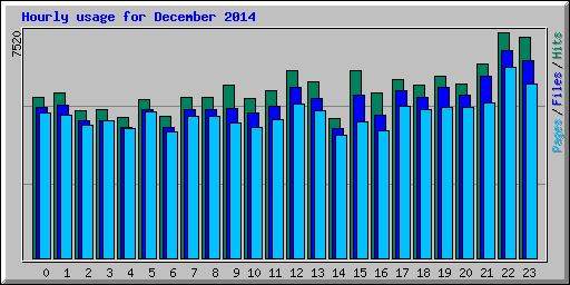 Hourly usage for December 2014