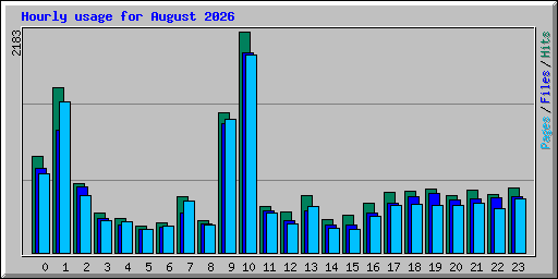 Hourly usage for August 2026