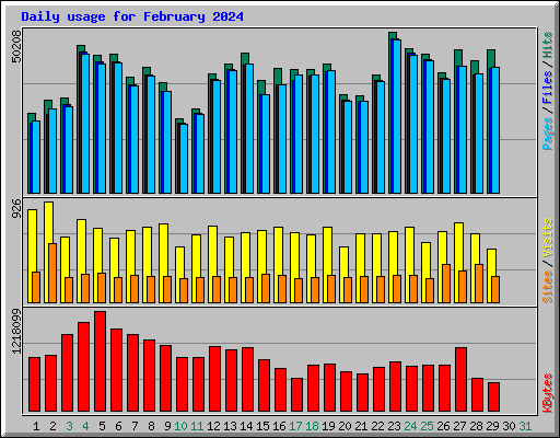 Daily usage for February 2024