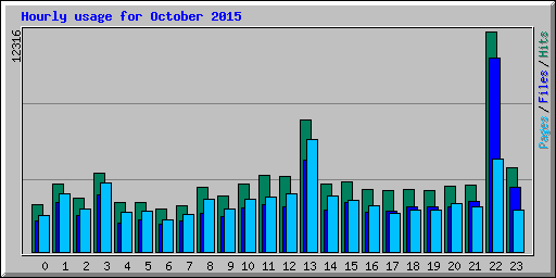 Hourly usage for October 2015