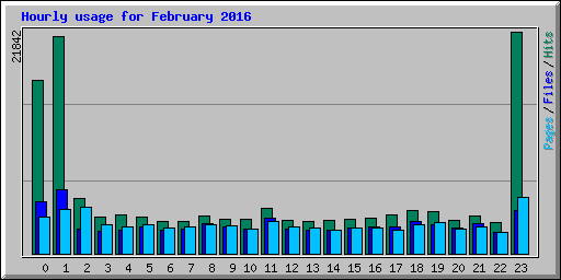 Hourly usage for February 2016