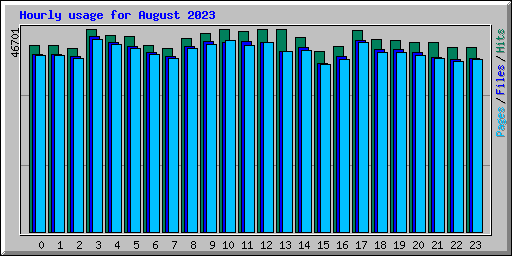 Hourly usage for August 2023