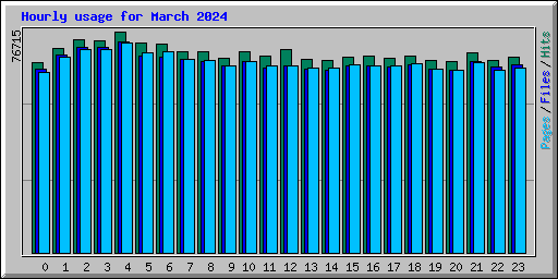 Hourly usage for March 2024