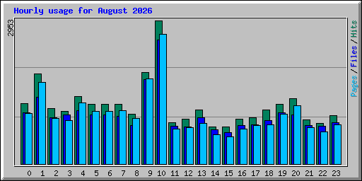 Hourly usage for August 2026